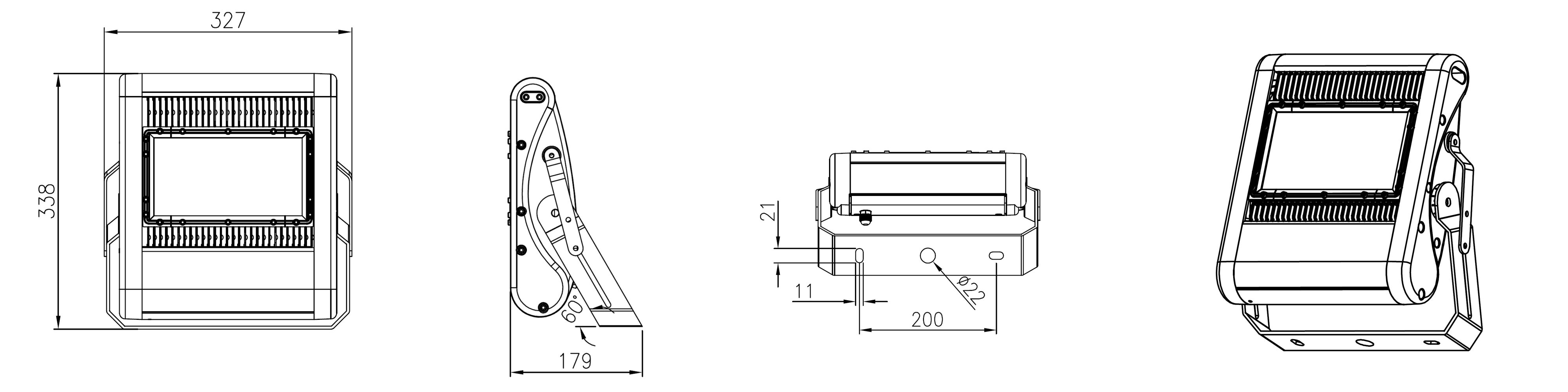 Projecteur Led AZURITE II 1000W - Addis Lighting